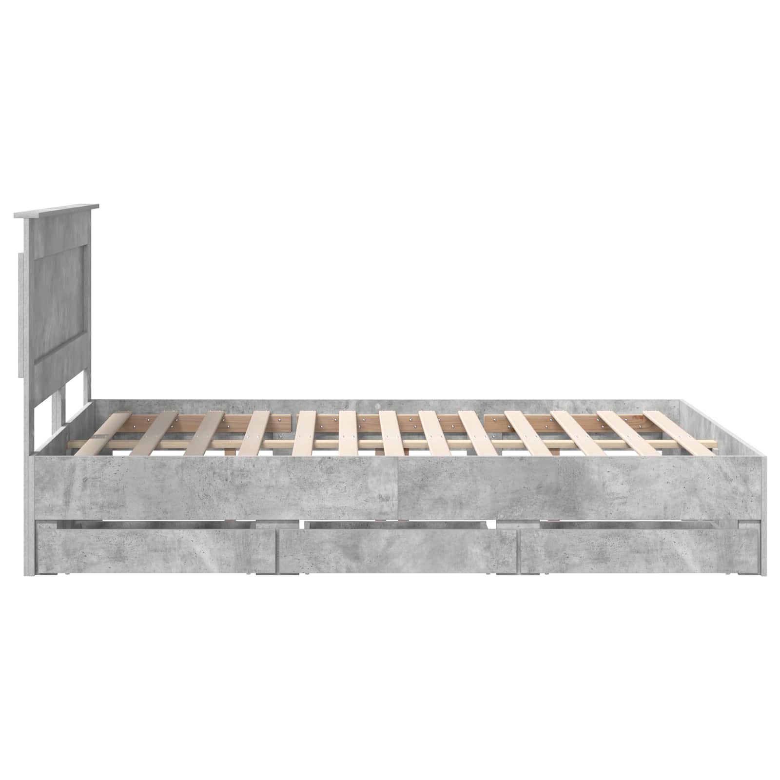Struttura del letto con cassetto Grigio cemento 150 x 200 cm | homemem39