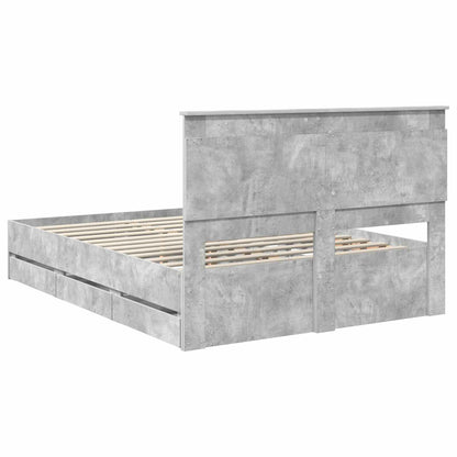 Struttura del letto con cassetto Grigio cemento 140 x 190 cm