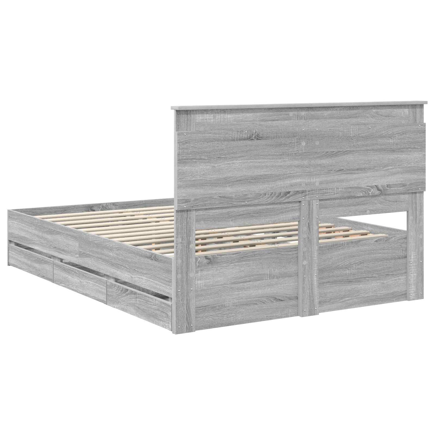 Struttura del letto con cassetto Grigio Sonoma 140 x 190 cm | homemem39