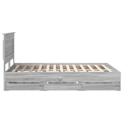 Struttura del letto con cassetto Grigio Sonoma 140 x 190 cm | homemem39