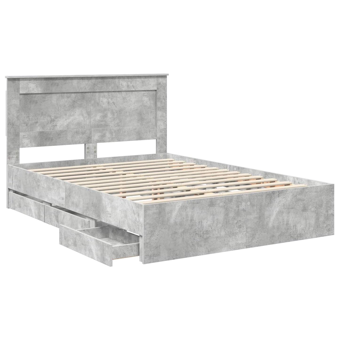 Struttura del letto con cassetto Grigio cemento 140 x 200 cm | homemem39