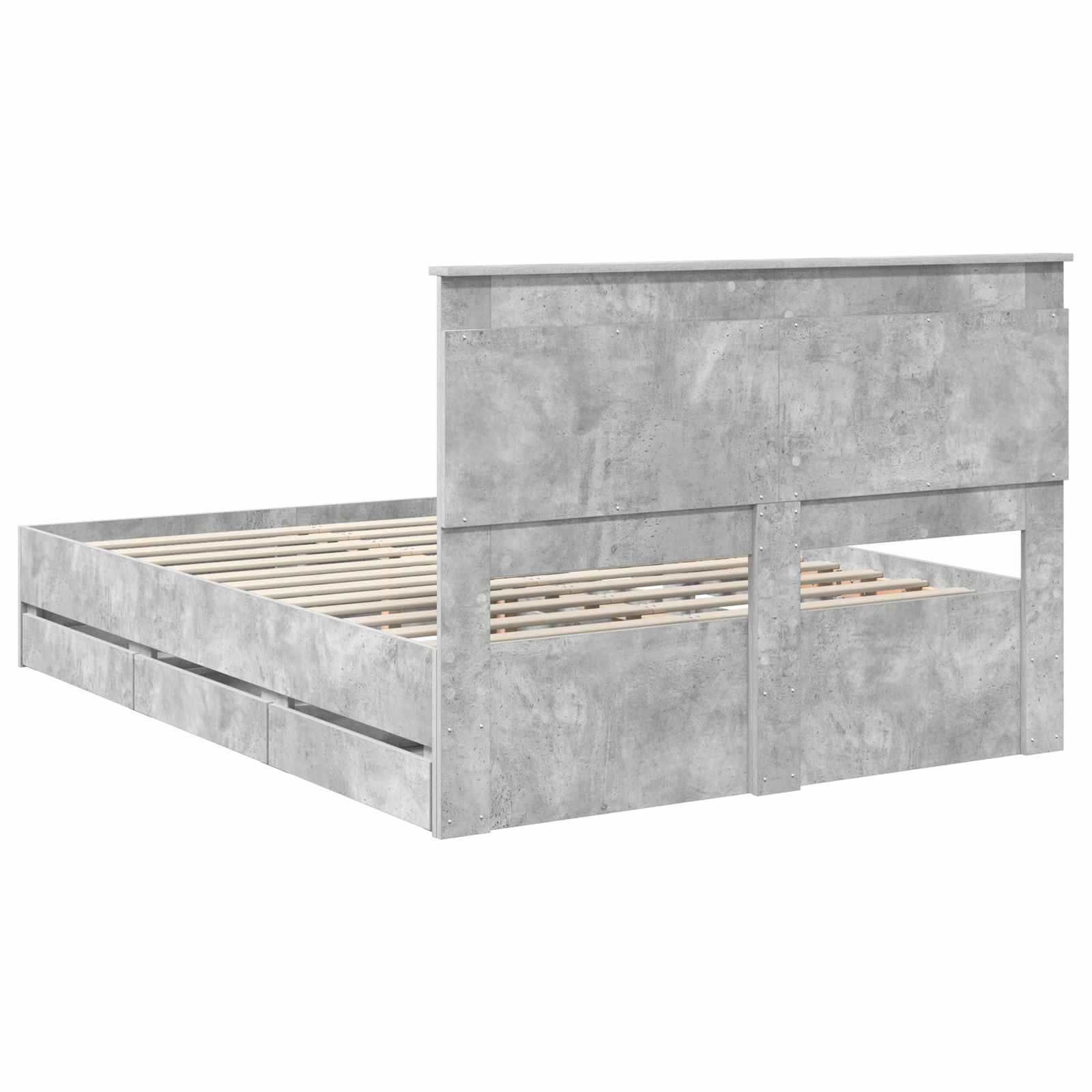 Struttura del letto con cassetto Grigio cemento 140 x 200 cm | homemem39