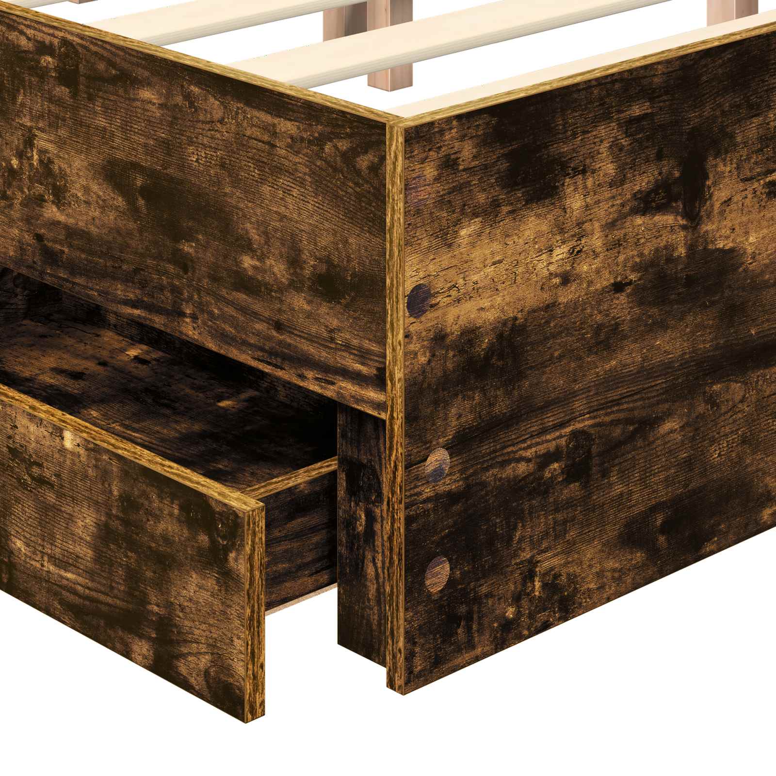 Struttura del letto con cassetto Rovere fumé 140 x 200 cm | homemem39