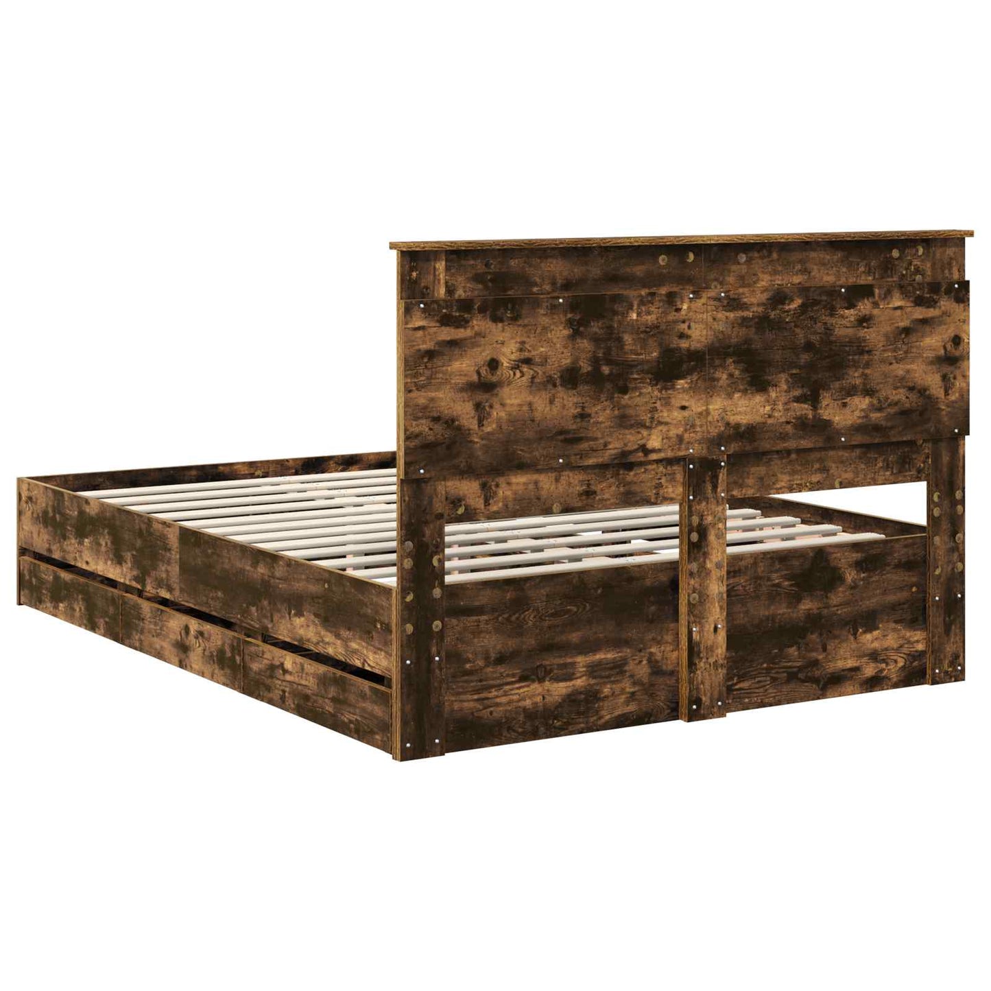 Struttura del letto con cassetto Rovere fumé 140 x 200 cm