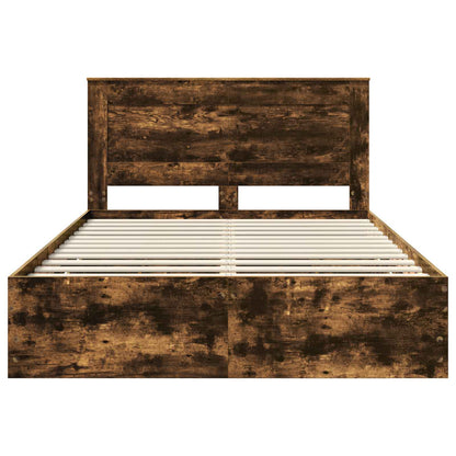 Struttura del letto con cassetto Rovere fumé 140 x 200 cm