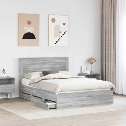 Struttura del letto con cassetto Grigio Sonoma 140 x 200 cm