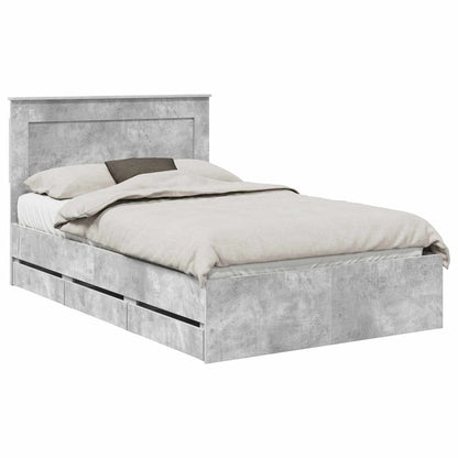 Struttura del letto con cassetto Grigio cemento 135 x 190 cm | homemem39
