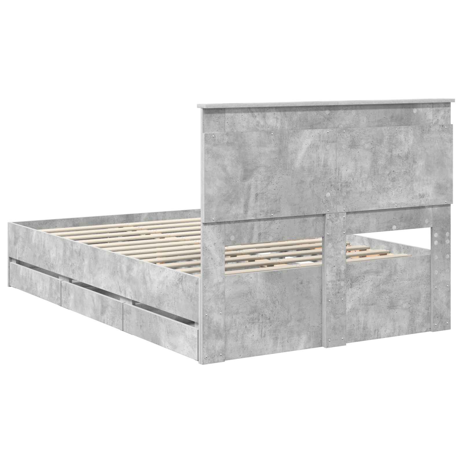 Struttura del letto con cassetto Grigio cemento 135 x 190 cm | homemem39