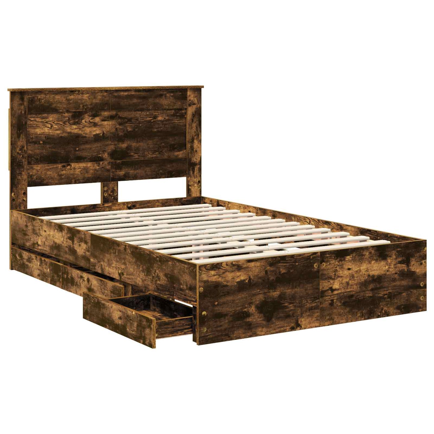 Struttura del letto con cassetto Rovere fumé 135 x 190 cm