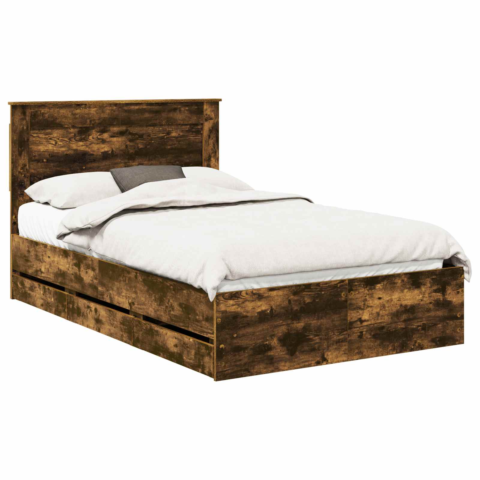 Struttura del letto con cassetto Rovere fumé 120 x 190 cm | homemem39