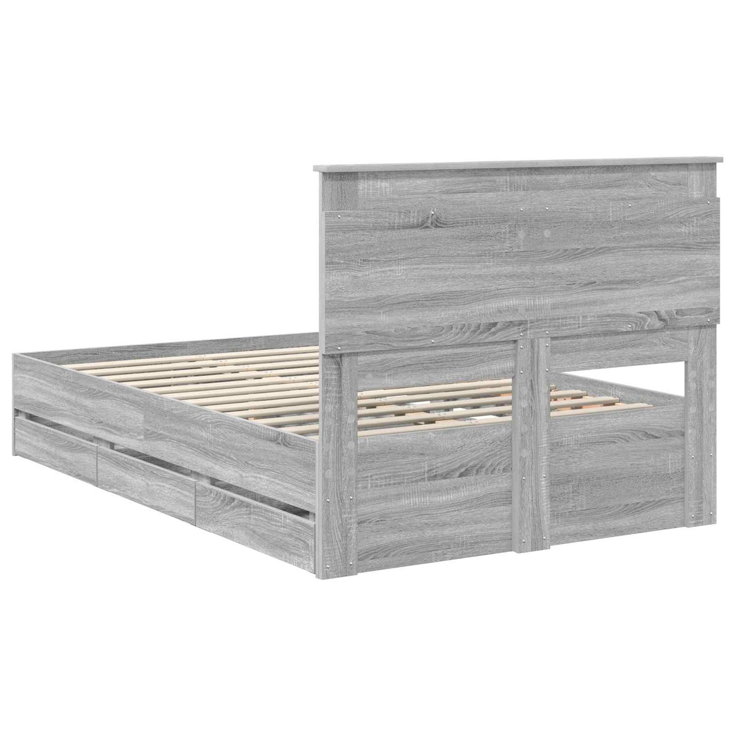 Struttura del letto con cassetto Grigio Sonoma 120 x 190 cm