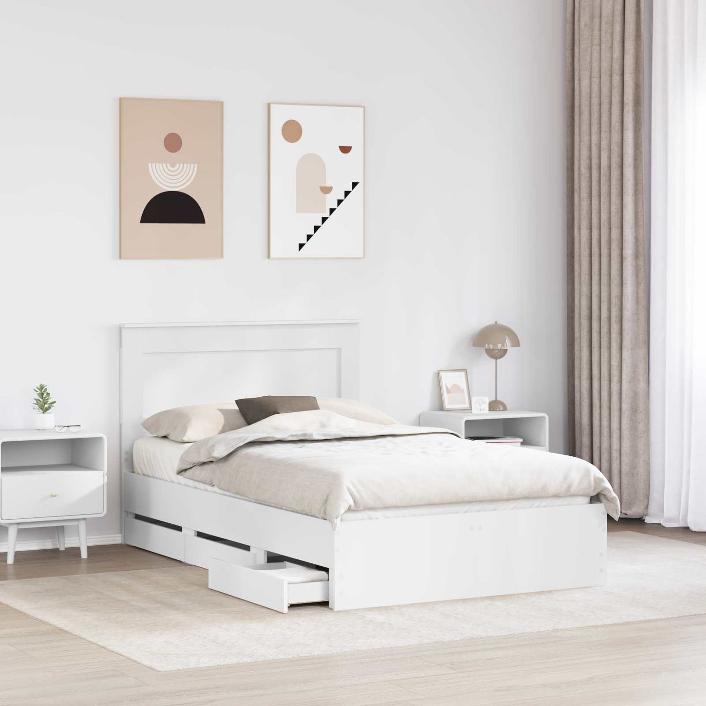 Struttura del letto Bianco 120 x 200 cm Legno Ingegnerizzato