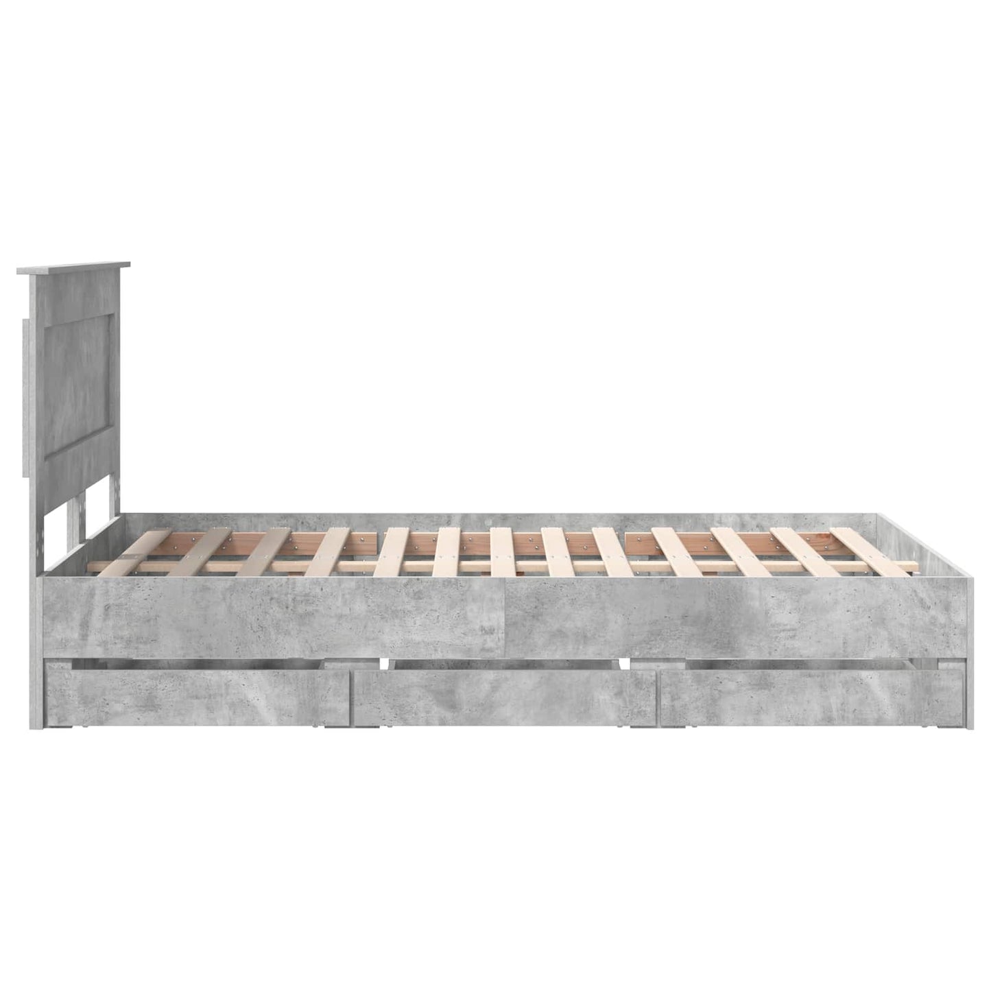 Struttura del letto con cassetto Grigio cemento 120 x 200 cm