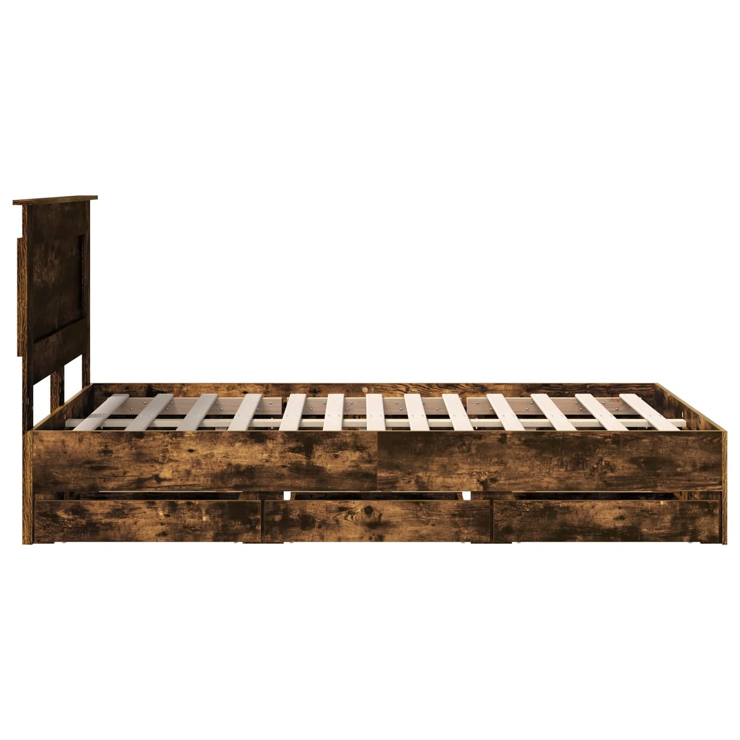 Struttura del letto con cassetto Rovere fumé 120 x 200 cm