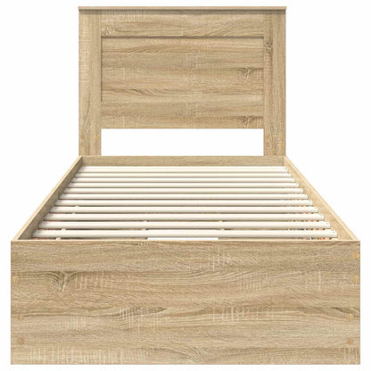 Struttura del letto con cassetto Rovere Sonoma 90 x 190 cm