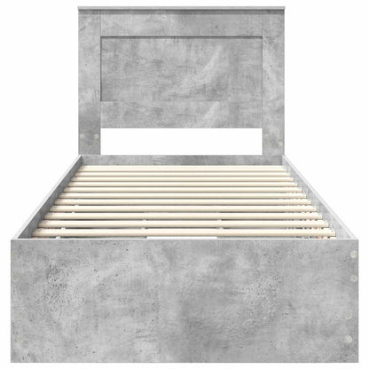 Struttura del letto con cassetto Grigio cemento 90 x 190 cm