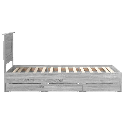 Struttura del letto con cassetto Grigio Sonoma 90 x 190 cm | homemem39