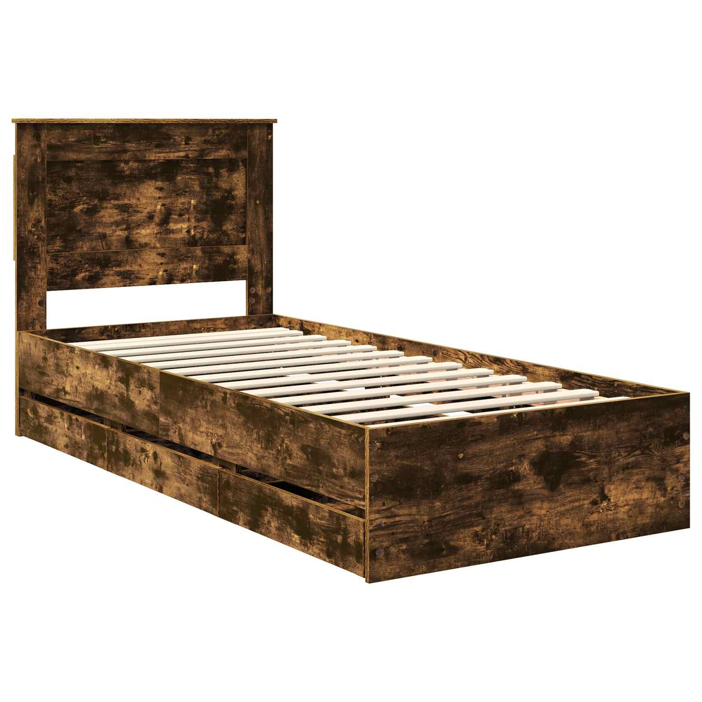 Struttura del letto con cassetto Rovere fumé 90 x 200 cm | homemem39