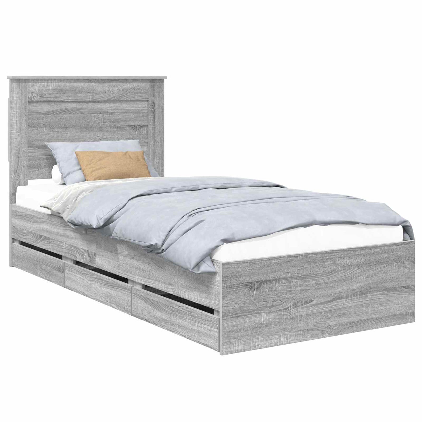 Struttura del letto con cassetto Grigio Sonoma 90 x 200 cm