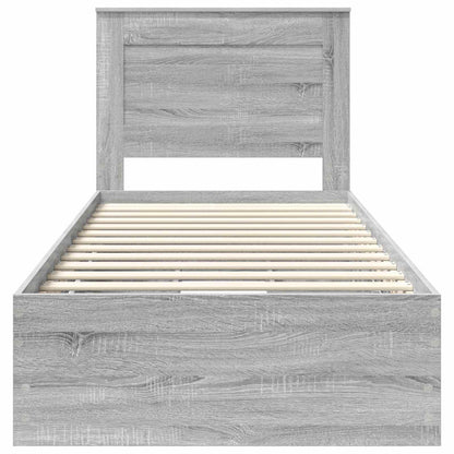 Struttura del letto con cassetto Grigio Sonoma 90 x 200 cm