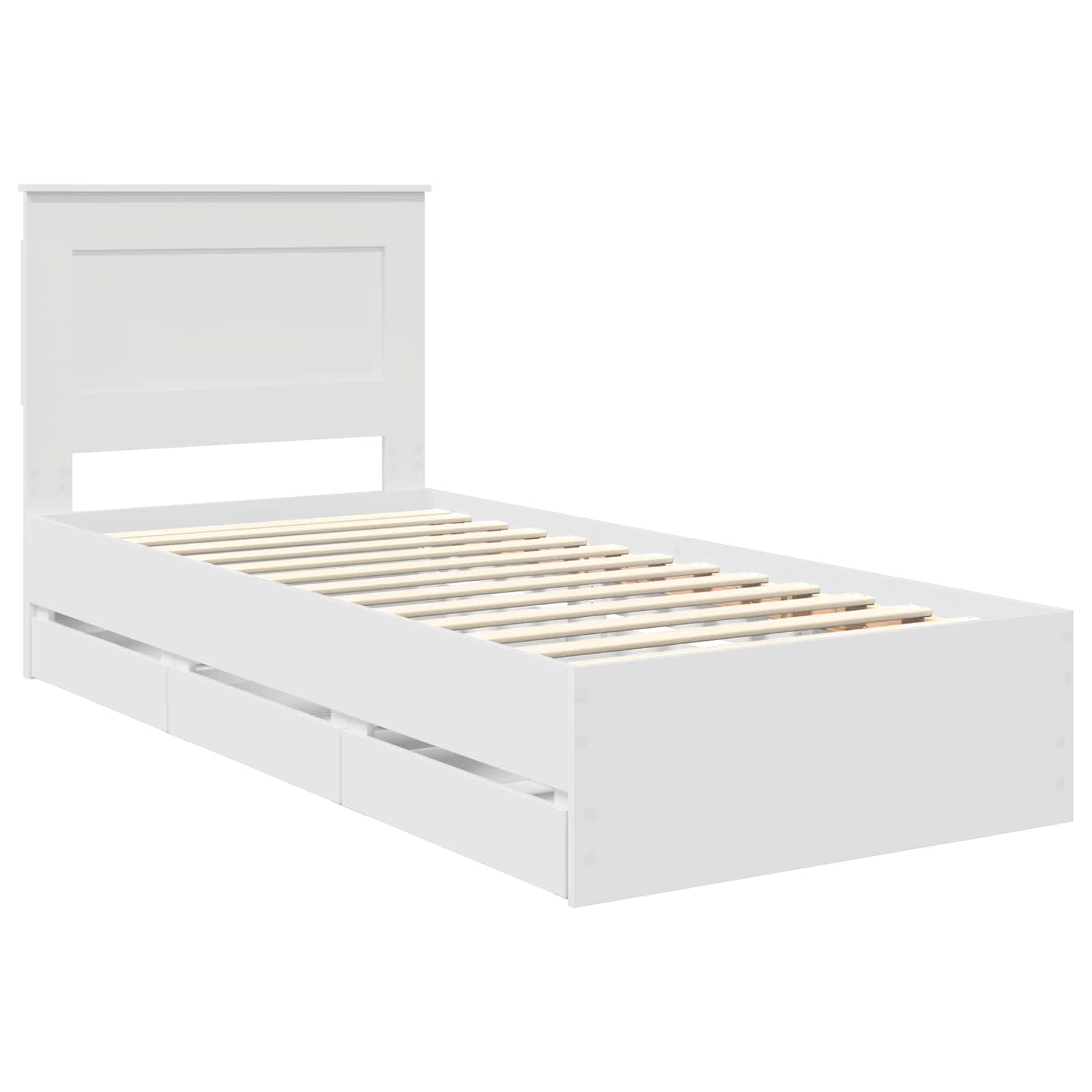 Struttura del letto Bianco 75 x 190 cm Legno Ingegnerizzato | homemem39
