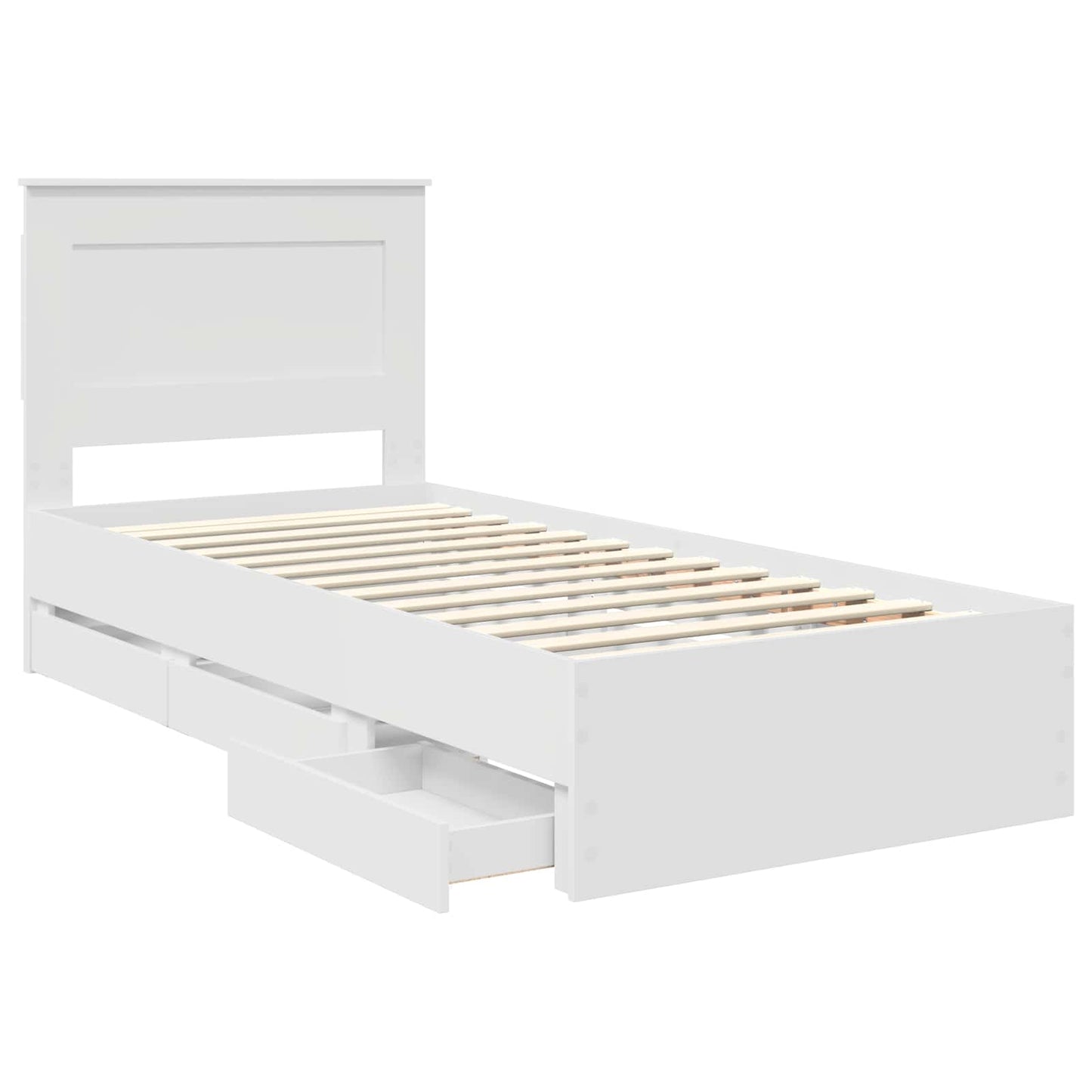 Struttura del letto Bianco 75 x 190 cm Legno Ingegnerizzato | homemem39