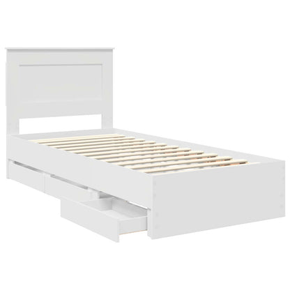 Struttura del letto Bianco 75 x 190 cm Legno Ingegnerizzato | homemem39