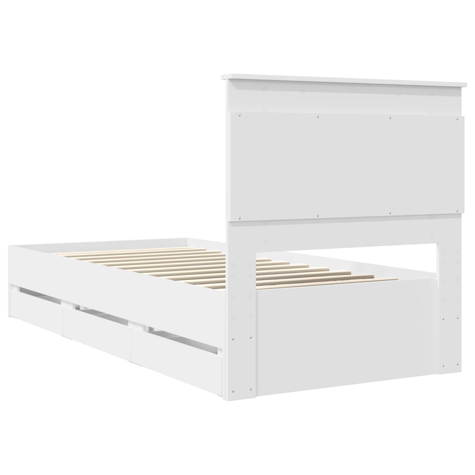 Struttura del letto Bianco 75 x 190 cm Legno Ingegnerizzato | homemem39