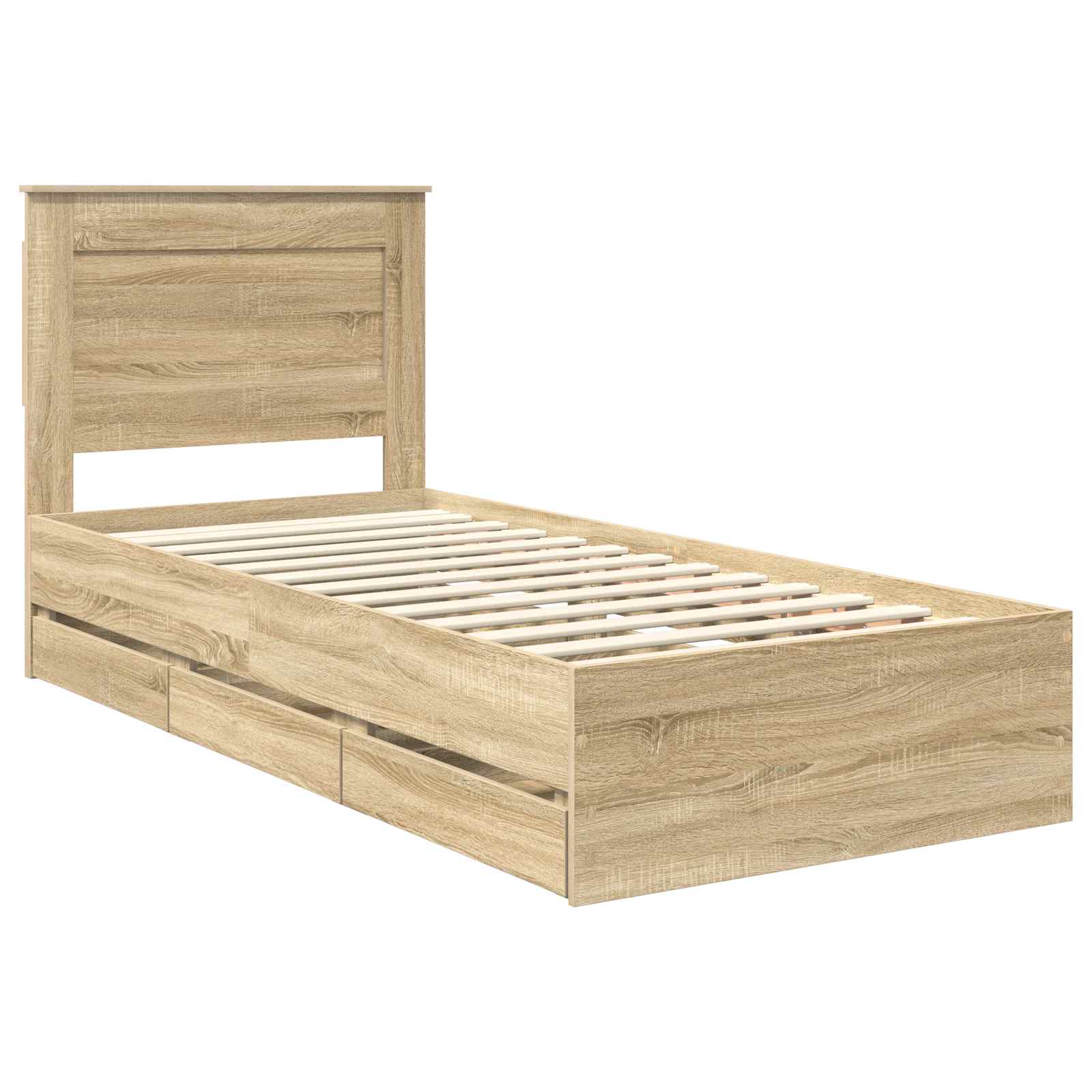 Struttura del letto con cassetto Rovere Sonoma 75 x 190 cm | homemem39