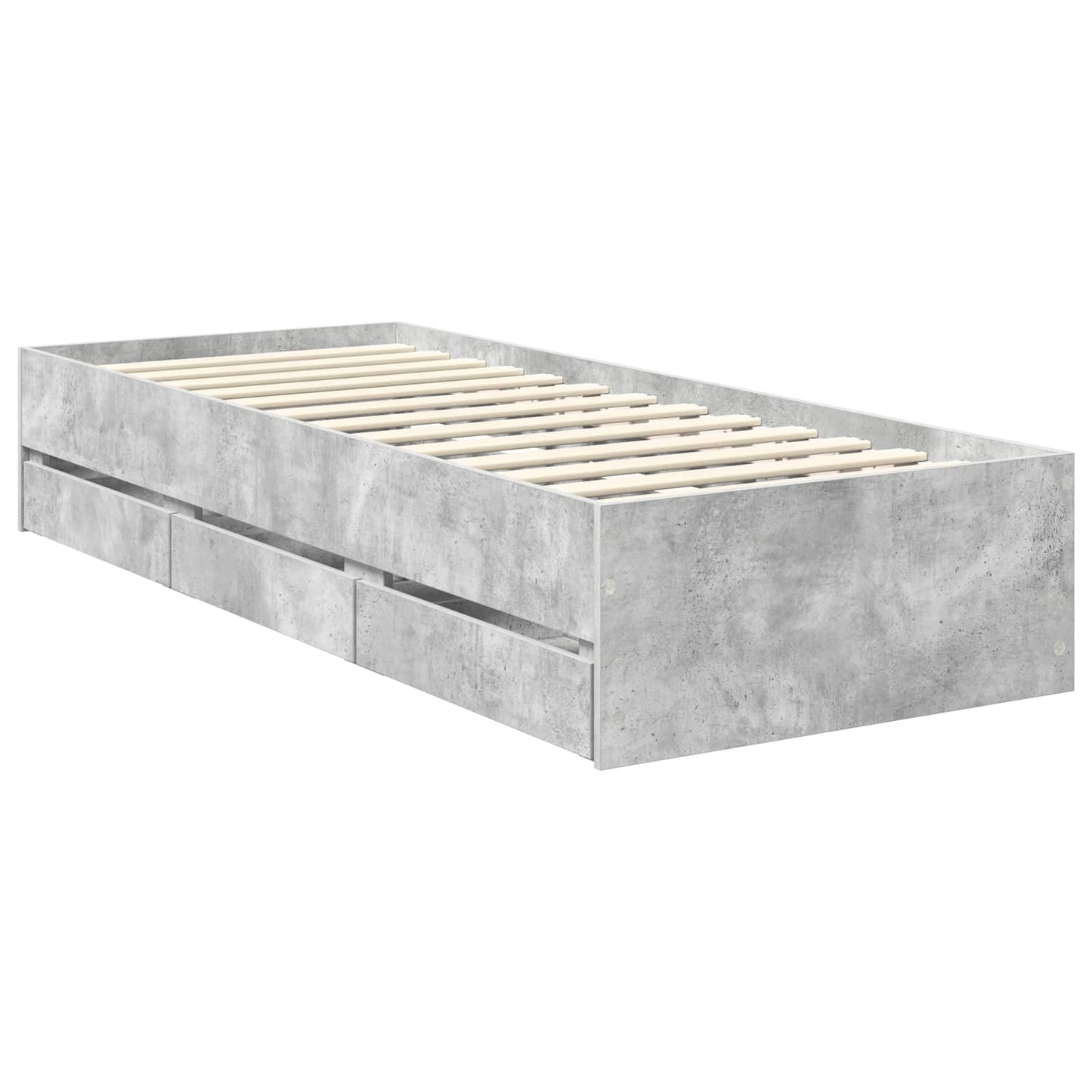 Struttura del letto con cassetto Grigio cemento 75 x 190 cm | homemem39