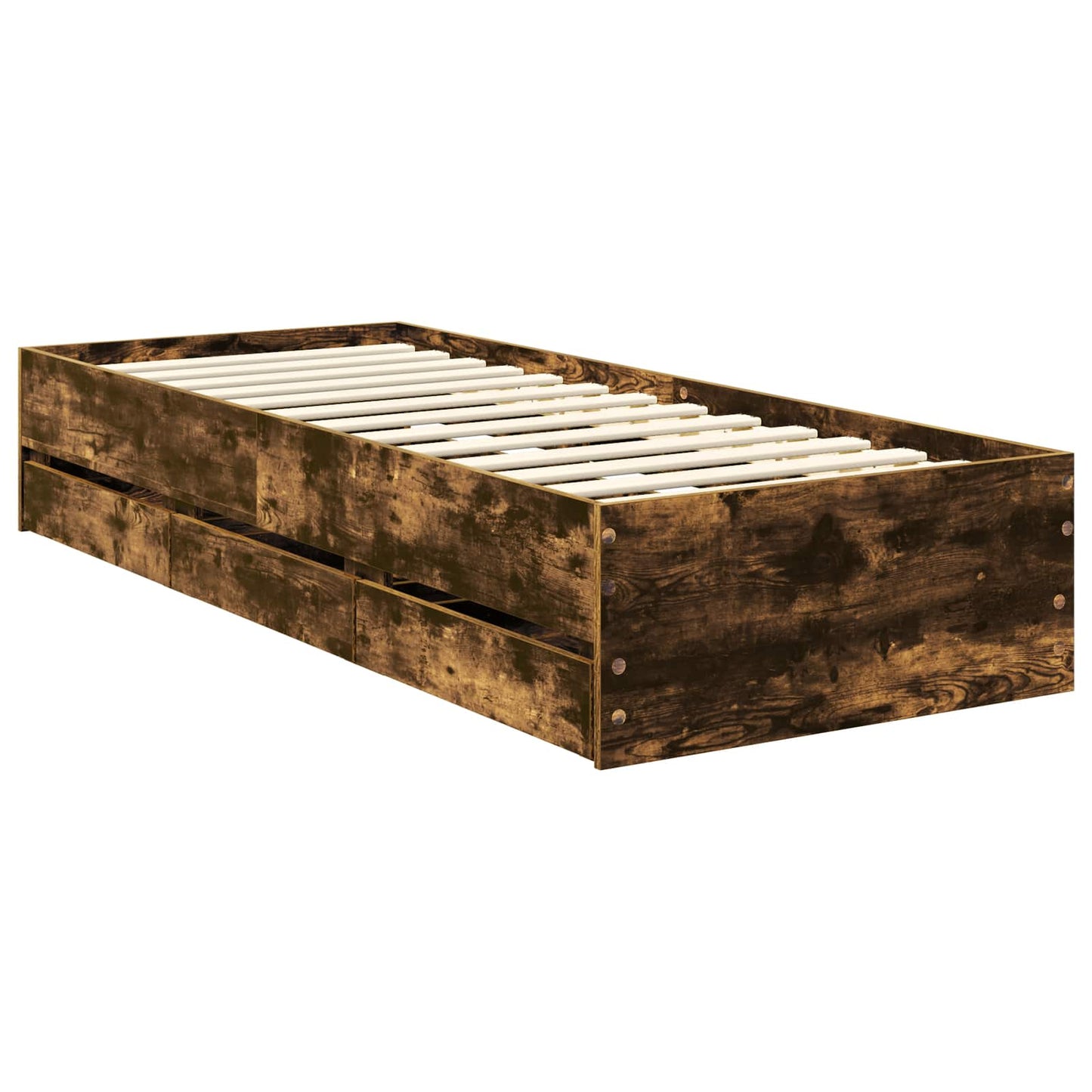 Struttura del letto con cassetto Rovere fumé 75 x 190 cm | homemem39