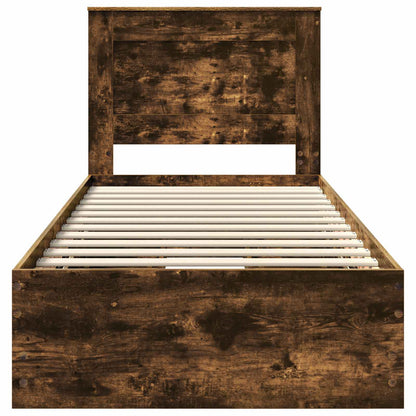 Struttura del letto con cassetto Rovere fumé 75 x 190 cm | homemem39