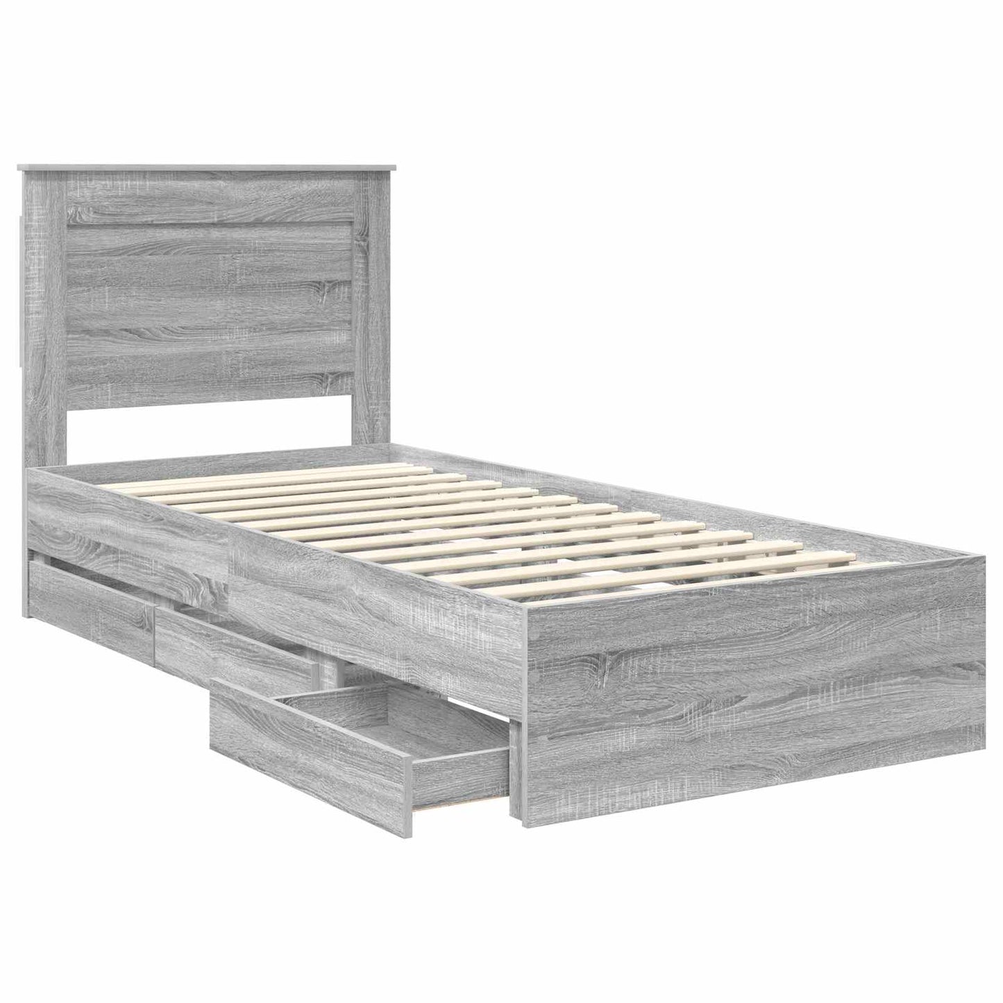 Struttura del letto con cassetto Grigio Sonoma 75 x 190 cm | homemem39