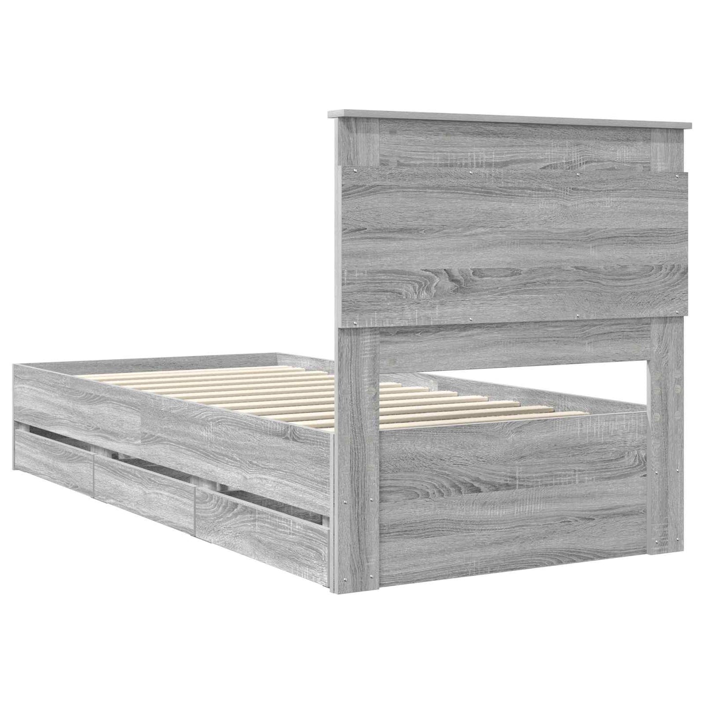 Struttura del letto con cassetto Grigio Sonoma 75 x 190 cm | homemem39