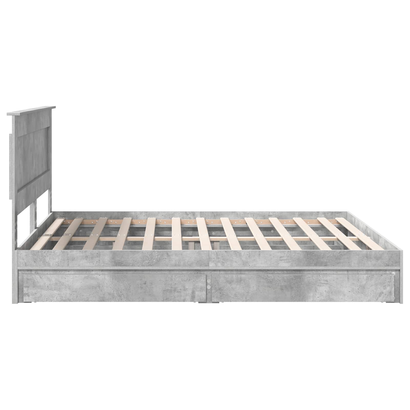 Letto con Contenitore con testiera Grigio cemento 200 x 200 cm | homemem39