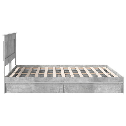 Letto con Contenitore con testiera Grigio cemento 200 x 200 cm | homemem39