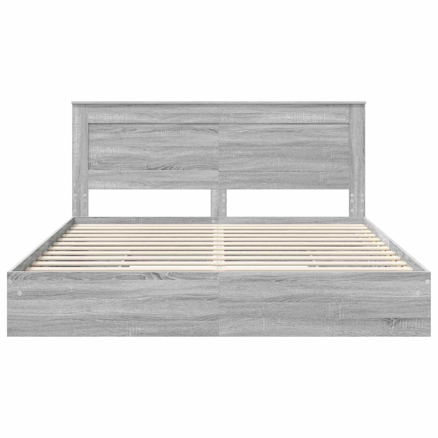 Letto con Contenitore con testiera Grigio Sonoma 200 x 200 cm | homemem39