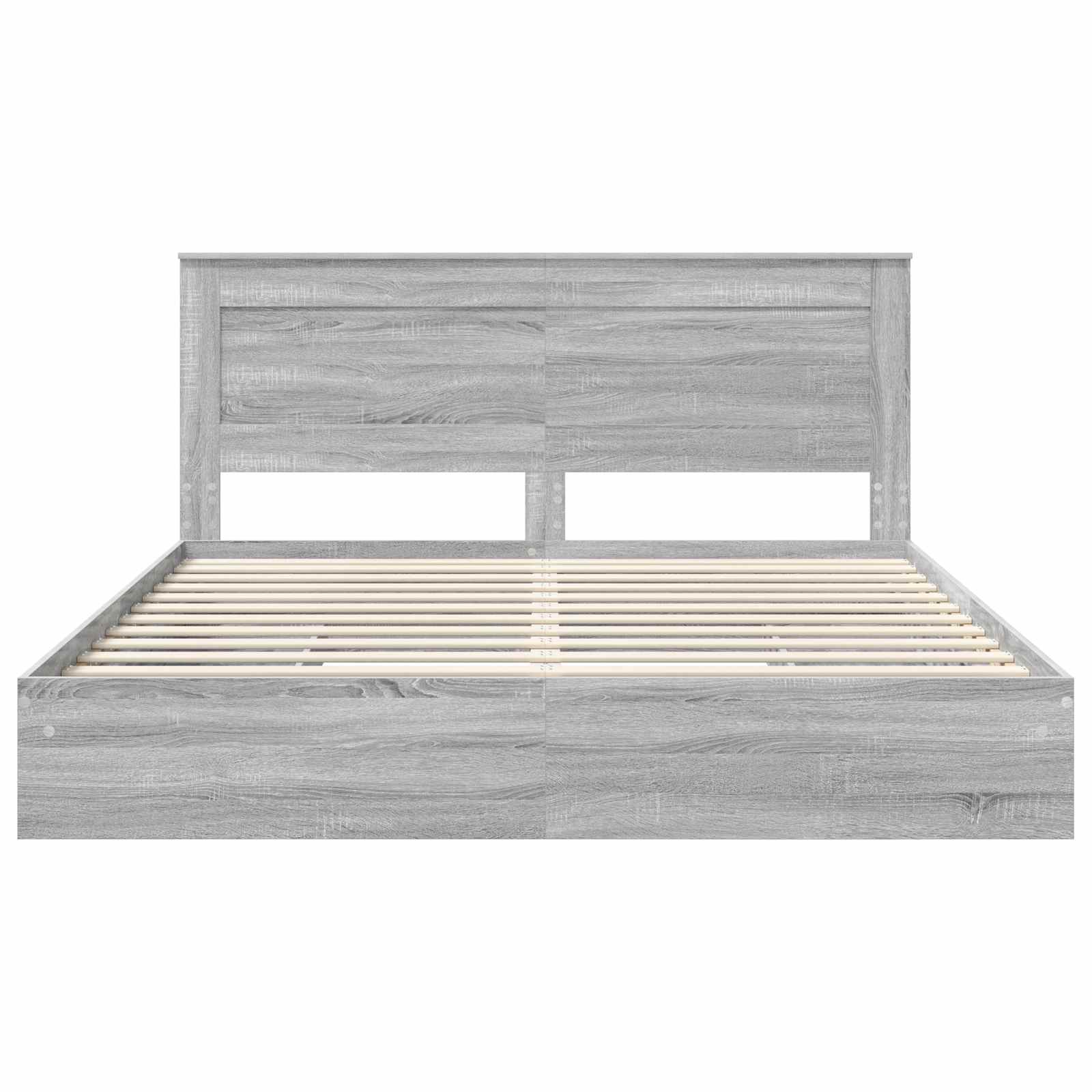 Letto con Contenitore con testiera Grigio Sonoma 200 x 200 cm | homemem39