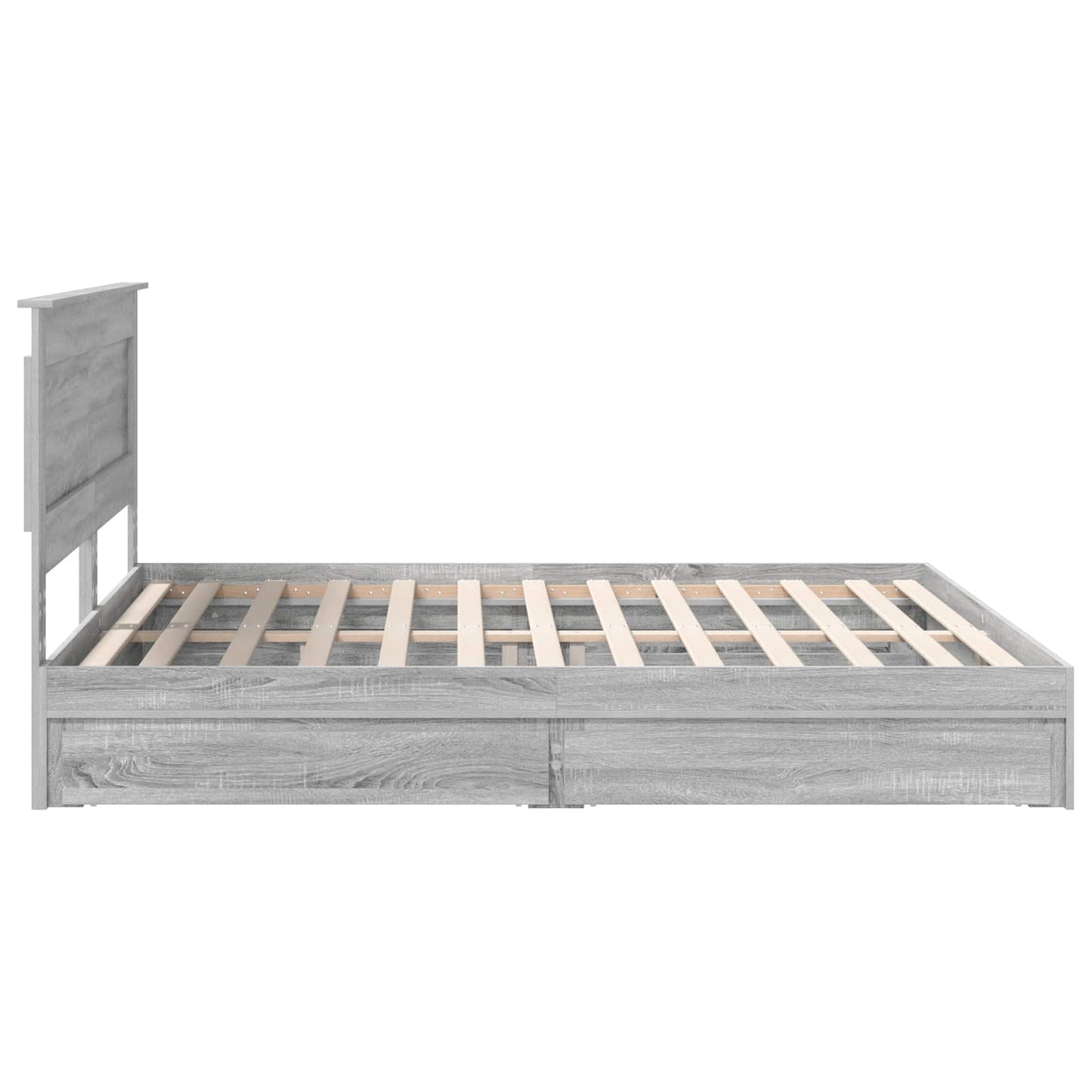 Letto con Contenitore con testiera Grigio Sonoma 200 x 200 cm | homemem39