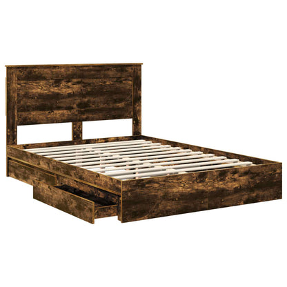 Letto con Contenitore con testiera Rovere fumé 160 x 200 cm | homemem39