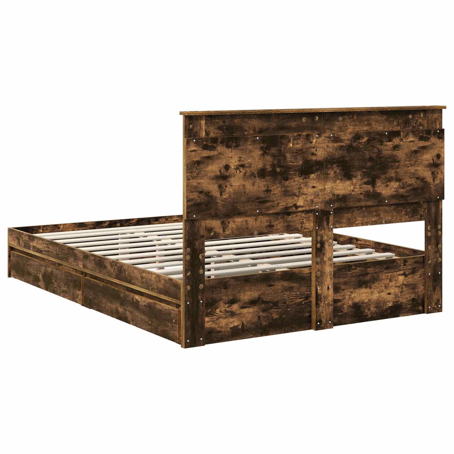 Letto con Contenitore con testiera Rovere fumé 160 x 200 cm | homemem39