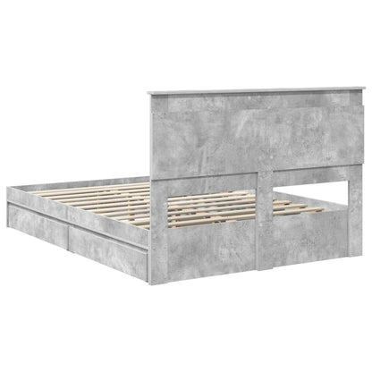 Letto con Contenitore con testiera Grigio cemento 150 x 200 cm | homemem39