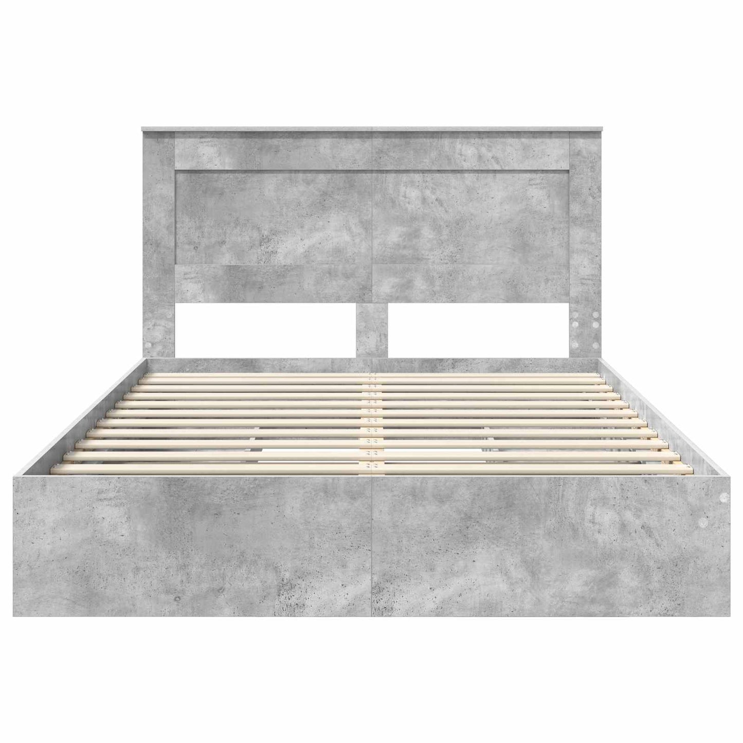 Letto con Contenitore con testiera Grigio cemento 150 x 200 cm | homemem39