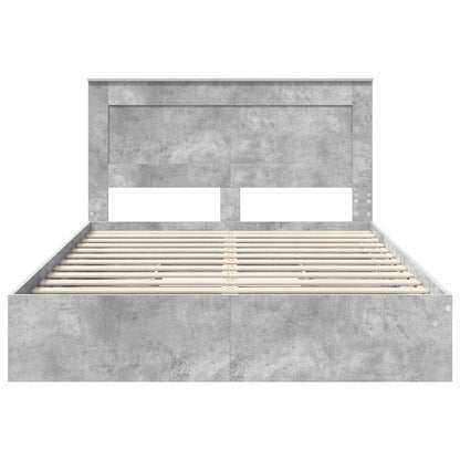 Letto con Contenitore con testiera Grigio cemento 150 x 200 cm | homemem39