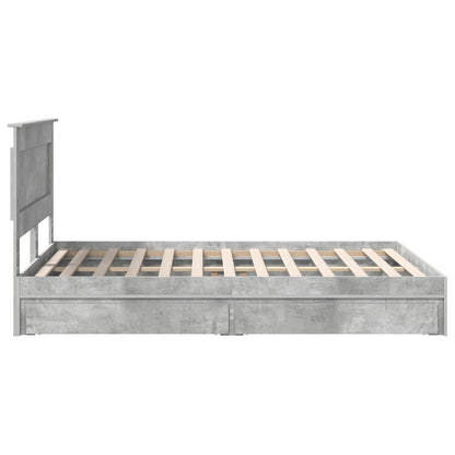 Letto con Contenitore con testiera Grigio cemento 150 x 200 cm | homemem39