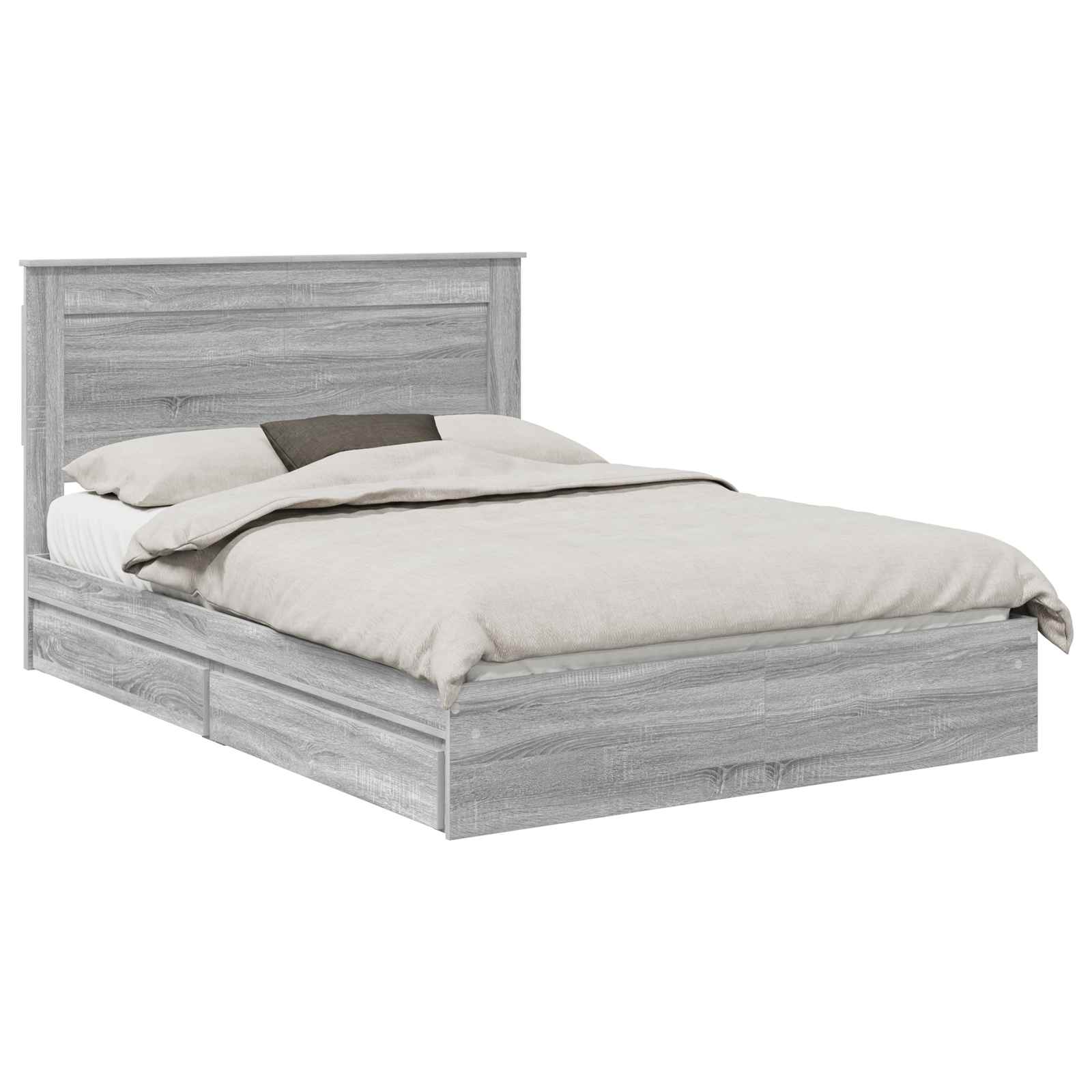 Letto con Contenitore con testiera Grigio Sonoma 140 x 200 cm | homemem39
