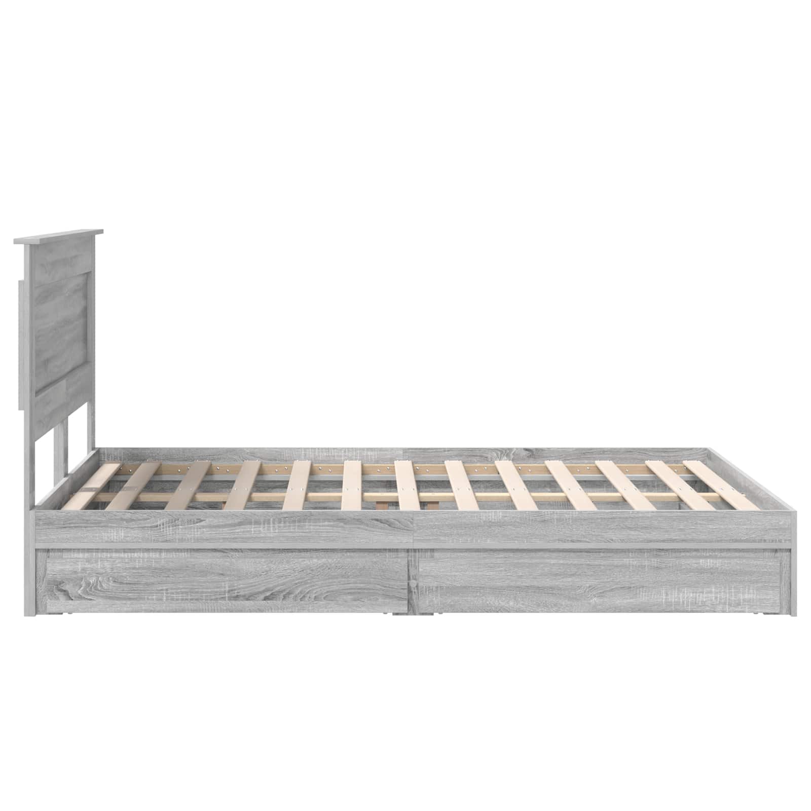 Letto con Contenitore con testiera Grigio Sonoma 140 x 200 cm | homemem39
