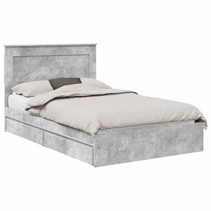 Letto con Contenitore con testiera Grigio cemento 135 x 190 cm | homemem39