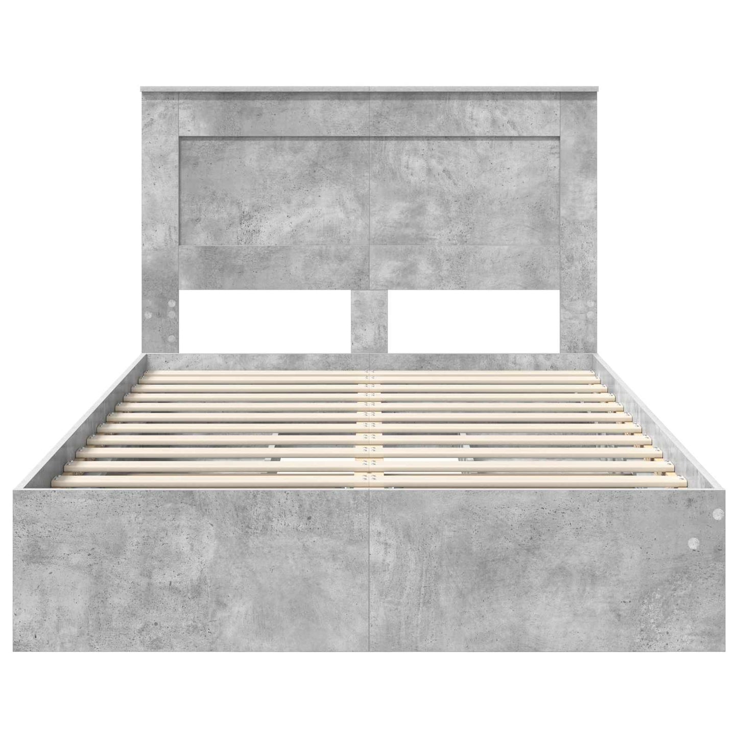 Letto con Contenitore con testiera Grigio cemento 135 x 190 cm | homemem39