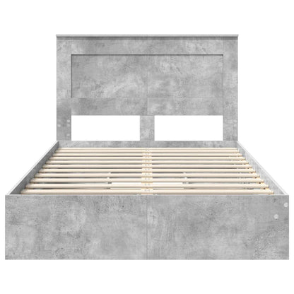Letto con Contenitore con testiera Grigio cemento 135 x 190 cm | homemem39